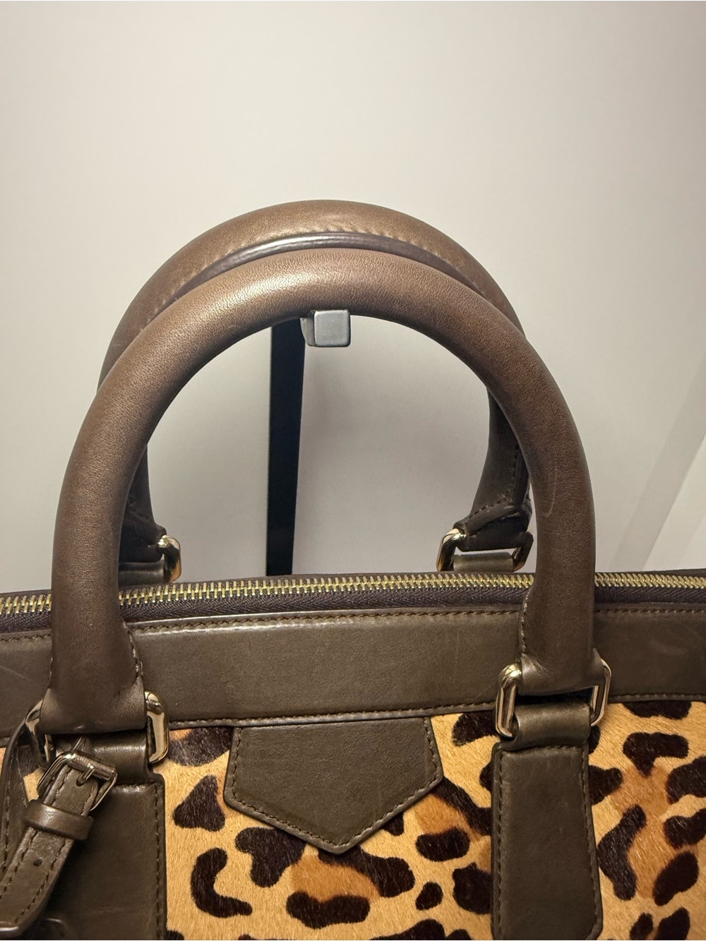 Bally Leopard Calf Hair East-West Satchel Tote - Picture 4 of 15